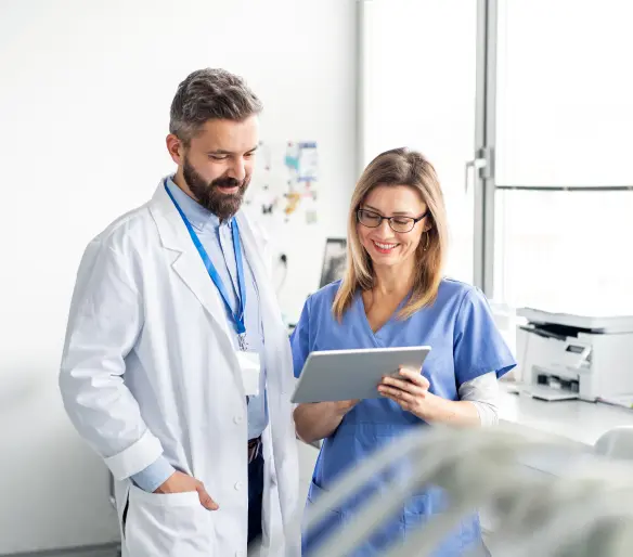 Dental staff reviewing candidates